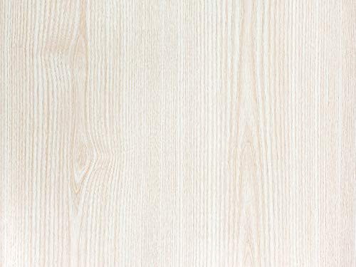 DecoMeister Vinilo Adhesivo para Muebles 90x50 cm - Papel Decorativo con Efecto Madera para Cocina, Armarios y Mesa - Lámina Autoadhesiva Termoformable, Impermeable y Lavable - Fresno Blanco