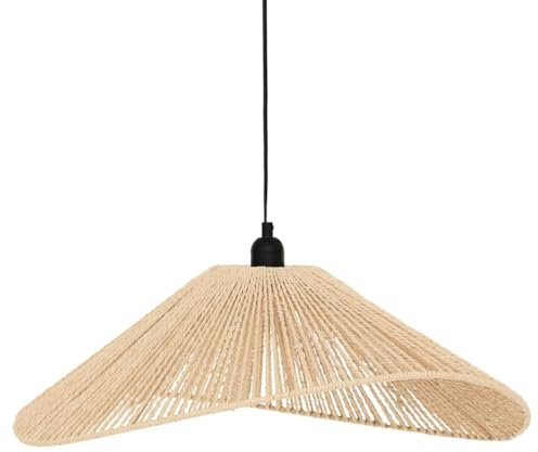 Atmosphera - Suspension Luminaire Myha Scandinave - Beige - 58 cm de Diamètre - Effet Papier Tressé, Hauteur Réglable - Pour Salon, Chambre