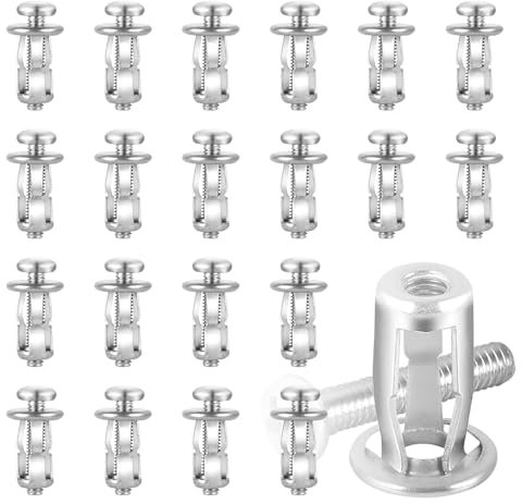 Set di 20 tasselli cavi M4 x 20 per porte, in metallo, per rivestimento in alluminio, tubi d'acciaio, lamiera di ferro, fogli di plastica (8 x 16 mm)