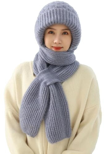 Integrierter Gehörschutz Winddichter Mützenschal Mütze Schal Kapuzenschal Für Frauen Winter Protect Your Face Mütze Mit Schal Damen Mütze Ohren Kaputzenschal Bar