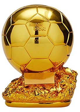 WowZza Ballon D'Or Trophée Coupe Du Monde Objets de Collection, Meilleur Trophée de Football, Processus de Placage de Matériau En Résine, Coloration, Décorations de Bureau, Cadeaux Pour Fans de Foot