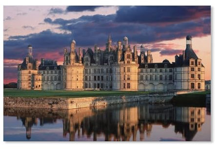Puzzles Mit 1000 Teilen Puzzles Aus Papier ，Schloss Chambord, Loiretal，Puzzle 1000 Teile Für Erwachsene Lustige Kreative DIY-Spielzeuggeschenke Für Mädchen Und Jungen（38x26cm）-E55