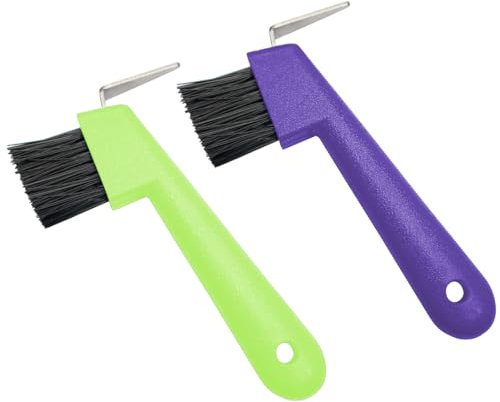 HZAOPZE 2 pcs Hufkratzer Pferdekopf Hufauskratzer mit Bürste 2 in 1 Hufauskratzer Pferdepflege Zubehör Hufkratzer Antirutschgriff Pferd Grooming Tools für Saubere Hufe zur Hufpflege, Zufällige Farbe