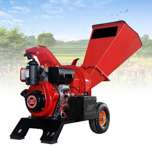 XINGLUOY Multi-purpose Tree Shredder,173f Diesel Tree Shredder, Garden Electric Shredder, 3.6l Fuel Tank, Shredding Diameter (Size : Manual-start)