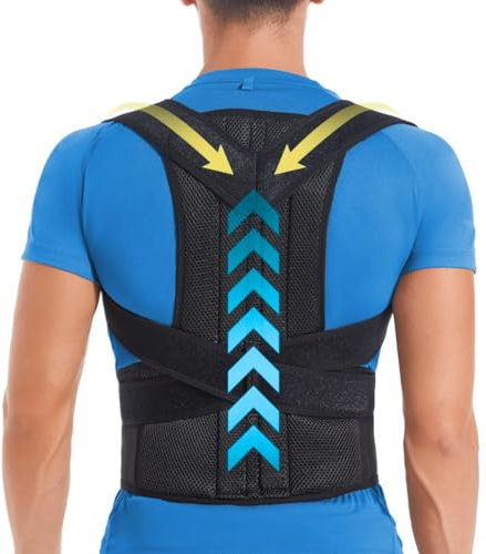 PRO VAL Correttore Posturale Spalle Schiena Dritta, Fascia Posturale Spalle e Schiena, Postura Schiena Uomo e Donna, Supporto Schiena Sportivo, Busto Correttore Postura Raddrizza Spalle (L)