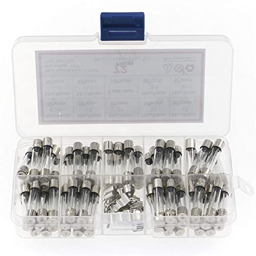 CHULKJFX Sicherung 72 Stück/Karton 6 x 30 mm Sicherung Assorted Kit flinke Glassicherungen 0,5 A 1 A 2 A 3 A 5 A 10 A 15 A 20 A 30 A flinke Auto-Glasrohrsicherungen Set