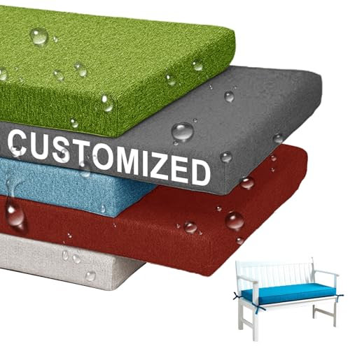 Benutzerdefinierte Bankkissen Bankauflage, Sitzauflage Bank Outdoor, Wasserfeste Gartenbank Auflage, Rutschfeste Sitzpolster Stuhl Polster, Terrassenbänke Stuhlkissen, Drinnen Sitzkissen Bank (8cm)