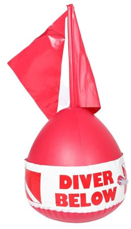 KOMBIUDA PVC-tauchboje Für Schwimmer Mit Tauchflagge Positionierungsboje Aus PVC Für Sporttaucher Rettungsboje Mit Hohem Auftrieb Und Sichtbarkeit