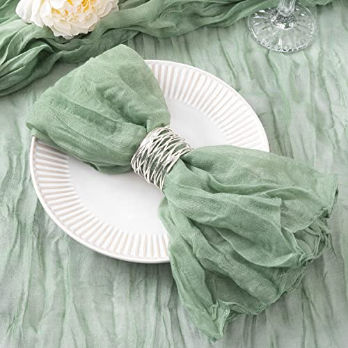 DeZerlor 30-pack salvia grön ostduk servetter sommar tygservetter uppsättning av 30 middagsservetter bulk 50 x 51 cm för bröllop möhippa baby shower fester