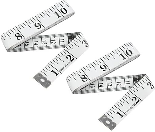 Double Sided Tape Measure for Body Measuring, 2Pack Sewing/Tailors Tape, Durable Flexible Fibre Glass Measuring Tape, Inches & CM's, 150cm / 60 inches (White)