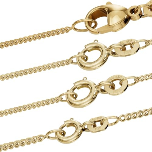 Goldkette Panzerkette 1,4mm 333-585 - 750 Gold oder Silber vergoldet