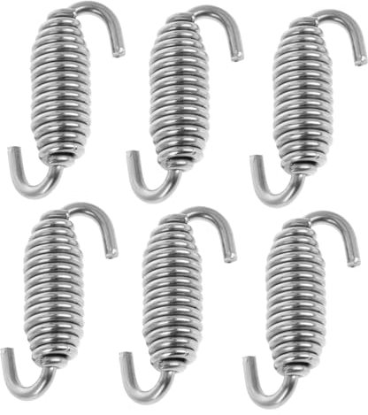 Ressort D’échappement Moto 54mm, Lot de 6 en Acier Inoxydable Argenté