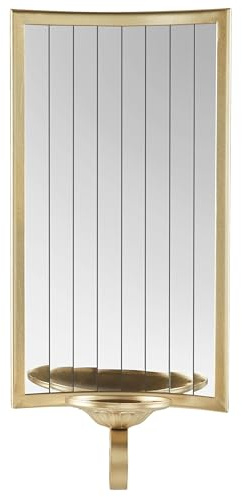 Wand Kerzenhalter für eine Kerze mit Spiegel minimalistische Deko Gold Sobreda