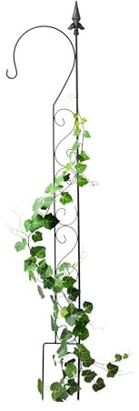 Relaxdays Supporto per Piante Rampicanti da Giardino, HxL: 145x27cm, Traliccio di Sostegno per Edera e Rose, Ferro, Nero