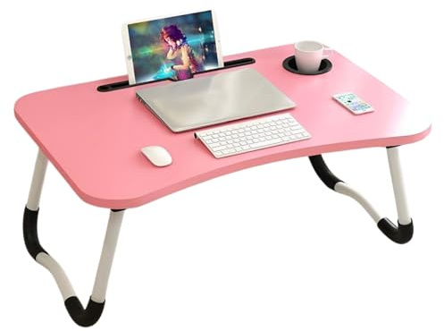 Laptop Stand Smartphone Holder Adjustable Non-Slip Folding Desk Pink