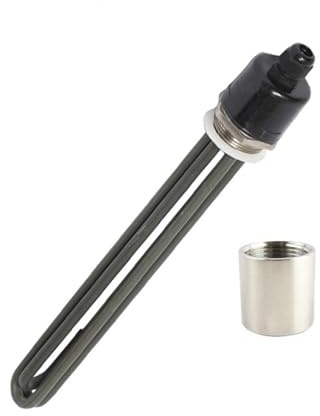 DN40/1.5 SUS304 Anti-scale Green Stainless Steel Immersion Heater 220V Electric Water Heating Element 3KW/6KW/9KW/12KW(Heater Thread,6KW 250mm)
