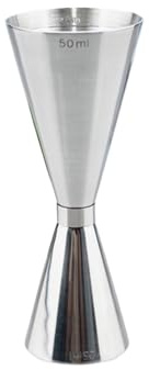 Medidor de cócteles Cone Taza medidora de acero inoxidable 304, 30/45/60/90ml, bebida cóctel, Jigger, vaso mixto, tazas medidoras líquidos(25 50ml Silver Ring)