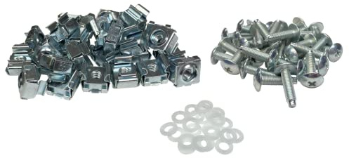 RackGold® Zinc 10-32 Cage Nut & Screws w/Washers 25-Pack - USA Made