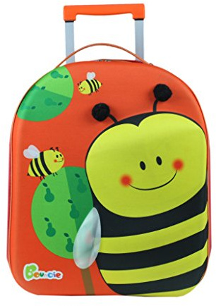 Bayer Chic 2000 Bouncie Kinder-Trolley mit 3D-Bienen-Motiv, Kinder-Reisekoffer, Kindergepäck, orange, 40 cm