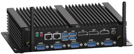 WEIDAIN Ordinateur Industriel PC Fanless i5 8250U, 8Go RAM 256Go SSD, Mini Ordinateur Win 11/Linux, PC sans Ventilateur 4K HD DP EDP, 2LAN, 8USB, 6X COM RS232/RS485, LPT, Auto Power on