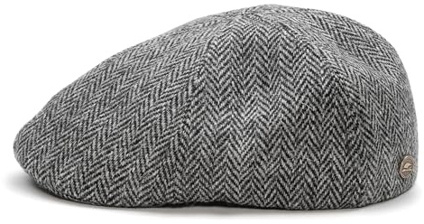 Sterkowski Rusty | 100% Harris Tweed Schirmmütze für Herren und Frauen | Warm Handgenäht Flat Cap Duckbill Mütze