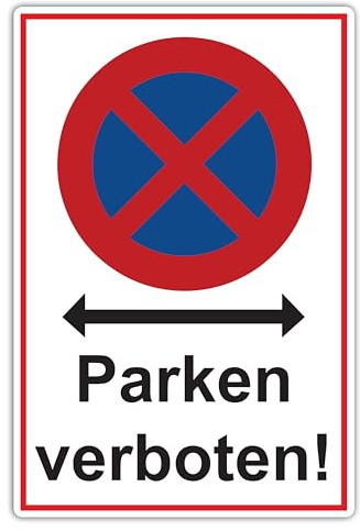 STROBO XXL Absolutes Halteverbot Parken verboten! Hinweisschild | Stabile 5mm Hartschaumplatte als 40x30cm Schild mit UV-Schutz für den Außenbereich