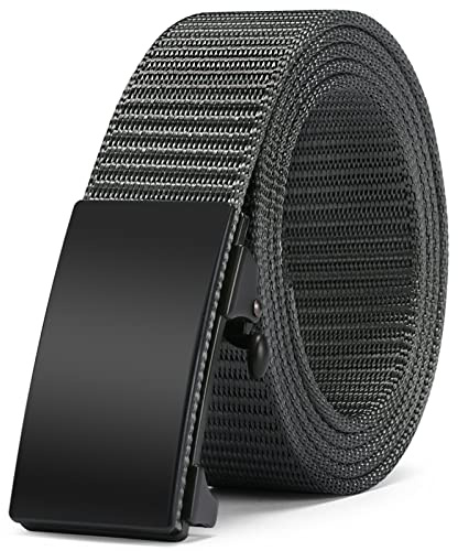 SENDEFN Herren Gürtel Verstellbarer Stoffgürtel Canvas Gürtel Breite ca. 3,5 cm mit Metall schnalle Automatikschließe