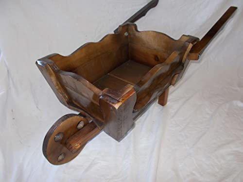 LA IBERICA Wheelbarrow Planter, Wood, Varnished