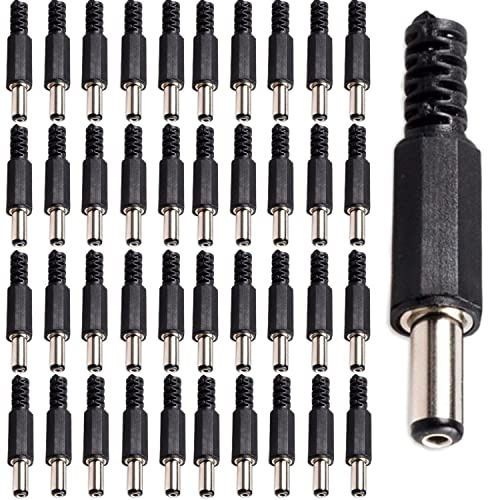 VISSQH 40 Pezzi 5.5mmx2.5mm 12V Connettore Alimentazione DC Adattatore Spina DC Connettore DC Maschio Connettore Jack per Lettori Multimediali, Audio per Auto