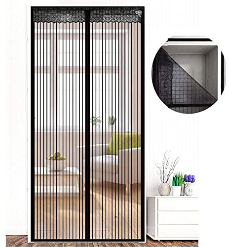 ZHhan Magnetic Insect Door Net Screen Door Bug Keep Insects Out Mosquito Fly Insect Mesh Guard 2 Colour 3 Sizes 8 Day Delivered Easy to Use for Balcony Sliding Doors Living Room(Black,90x210cm)