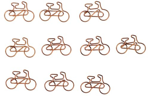 Zerodis 100 Stück Niedliche Fahrräder Form Büroklammern, Metall, Bronze