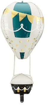 PartyDeco® FB212 Folienballon Heißluftballon 40x86cm - XXL Ballon für Helium oder Luft - Luftballon für Baby Shower Party - Luftballon als Geburtstag Part Dekoration