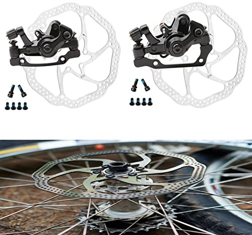HAMON Skivbromsar Mountain Bike Skivbroms Cykelbroms Mekanisk Aluminiumsats Fram och Bak Cykelbroms 160mm Rotor Verktygsfri för Mountain Bike MTB BMX