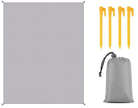 Couverture Pique Nique, FANSU Natte De Plage 200 x 200 cm Plage Accessoire pour Plage y Pique Nique Lavable Tapis Pique Nique Tapis de Plage Anti Sable pour Plage Fishing Voyage (200x200cm,Gris clair)
