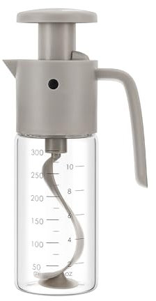 Vucchini Salad Dressing Shaker Bottle Salad Dressing Mixer 10oz Homemade Salad Dressing Container Cruet-Leak Proof Glass salad cups Juice Storage Ketchup, Gray