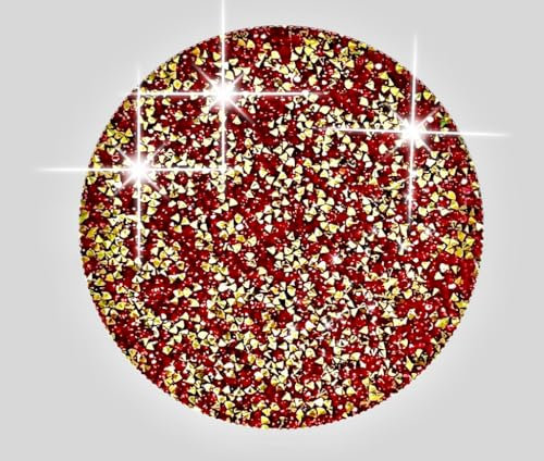 Tovagliette rosse resistenti al calore, sottopiatti rotondi, decorazione con diamanti schiacciati, decorazione autunnale, decorazione per la casa, tappetino scintillante, 38,1 cm, 1 pezzo