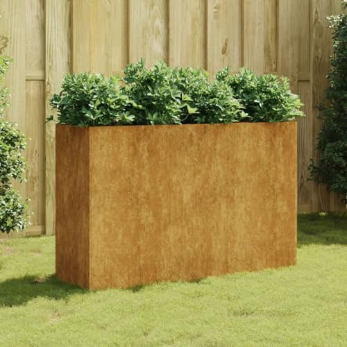 BIGTO Garden Raised Bed, Garden Planter,Patio Plant Pots, 120x40x80 cm Corten Steel