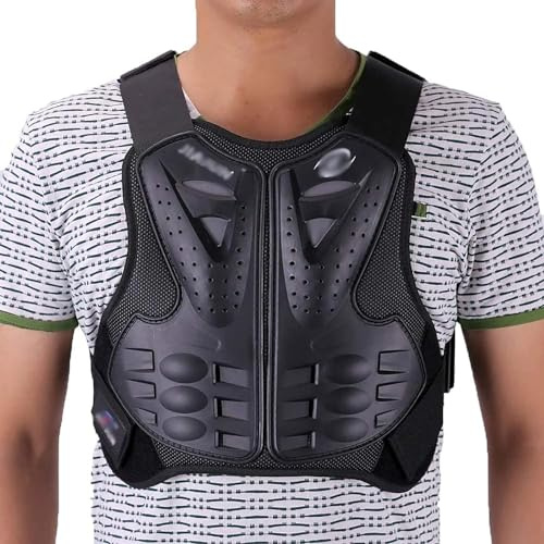 Kcolic Veste De Protection Moto, Gilet Pare-Balles, Motocross, VTT, Plastron, Gilet, Moto, Dirt Bike, Équipement De Protection, Armure pour Adultes, Hommes, Moto, Gilet Pare-Balles Moto A,M.