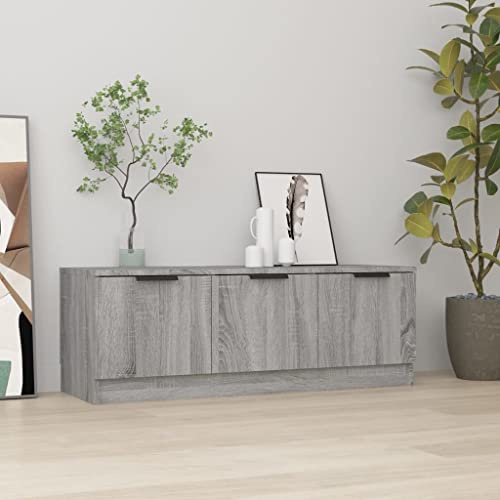 WEMYUFURN TV-Schrank Grau Sonoma 102x35x36,5 cm Holzwerkstoff, Fernsehschrank, Unterhaltungszentrum, TV-Sideboard, Möbelstück für Wohnzimmer oder Schlafzimmer
