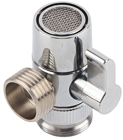 3 Umschaltventil,Messing-Wasserhahn-Umstellventil, Schalter, Wasserfluss zwischen Wasserhahn und Sprüher M24-Gewinde für G1/2-Schlauchadapter Küchen und Badezimmerwaschbecken Passend