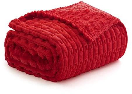 MIULEE Coperta Pile Matrimoniale Arredamento Bohémien Coperta Divano e Singolo e Matrimoniale Letto Decorazioni Casa Poltrona 125x150 CM Rosso