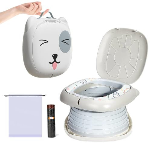 Faltbares Töpfchen,Töpfchen Unterwegs Kinder,Kinder Toilette,Reisetöpfchen Faltbar,Für Unterwegs Baby Töpfchen Training,Für Jungen Mädchen Windelfrei Töpfchen Auto Klapptöpfchen Kinder