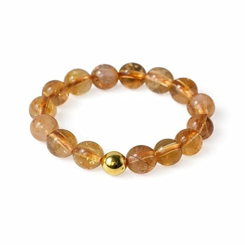 Bague Élastique en Citrine Naturelle – Perles de 4mm, Taille Ajustable 1,5 cm – Pierre de Joie de Vivre et Energie Positive