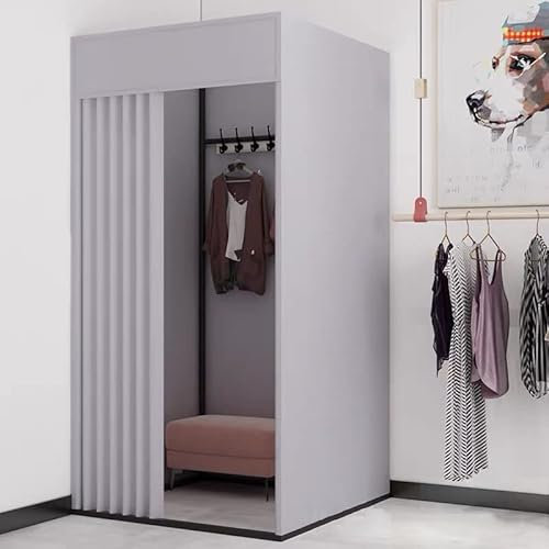 Tragbares Bekleidungsgeschäft, Umkleidezimmer, Umkleidezimmer, 100 x 100 x 200 cm, Hellgrau, ideal für Einkaufszentrum