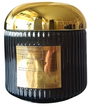1 kg langanhaltende aromatische Kerze Home Premium Edition Metallic 3 Dochte Kerze - Champagner Gold