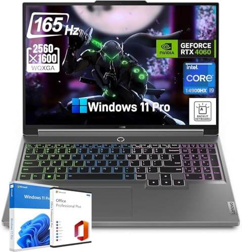 Lenovo Legion 5i Gaming Laptop - 16 WQXGA 165Hz Display, Intel i9-14900HX(24-Core), 64GB DDR5, 2TB SSD, GeForce RTX 4060, RGB Backlit Keyboard, Wi-Fi 6E, Win 11 Pro, MS Office, w/Bundle Accessories