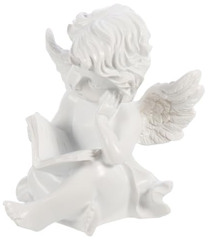 Warmhm Weißer Resin Engel Desktop Dekoration Figur Kreative Harz Engel Statue Für Wohnkultur Leicht Langlebig Und Realistisch Als Geschenk Für Büro Zuhause Oder Club