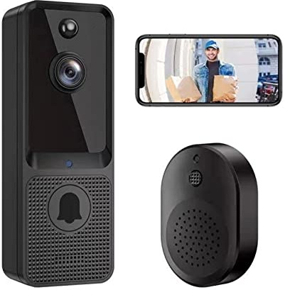 LNHHG Video Doorbell Video Doorbell Low Power Consumption Intelligent Wireless Cat's Eye Night Vision HD Intelligent Intercom Home Monitoring(720P)
