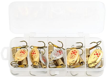 Cuiller Speciale Peche A La Truite,Cuillères De Pêche en Eau Salée,12,5 X 6,1 X 2,5 Cm Poisson Persique, Brochet Saumon Bass Fishing Tackle, Homme Bébé Femme, Rame