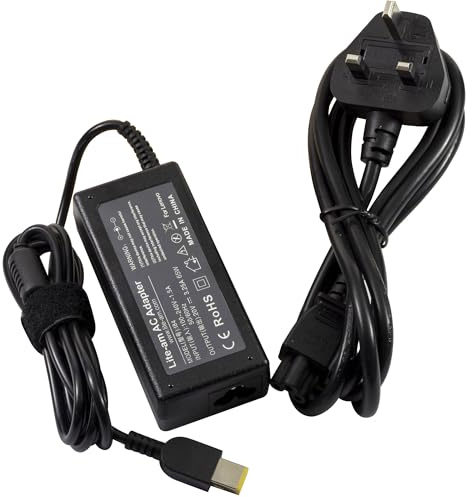Lite-am 65W AC Adapter Power Supply 20V 3.25A Laptop Charger with Rectangle USB Type Yellow DC Tip For Lenovo IdeaPad 305-15IBD 305-15IHW